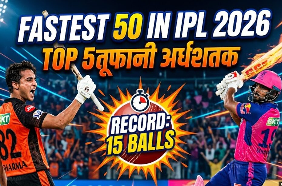 Fastest 50 in IPL 2026 , आईपीएल 2026 के 5 सबसे तेज अर्धशतक, आईपीएल 2026 की सबसे तेज फिफ्टी, सबसे तेज़ अर्धशतक, IPL 2026 के टॉप 5 सबसे तेज़ अर्धशतक